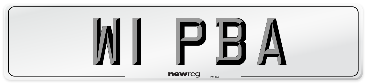W1 PBA Number Plate from New Reg